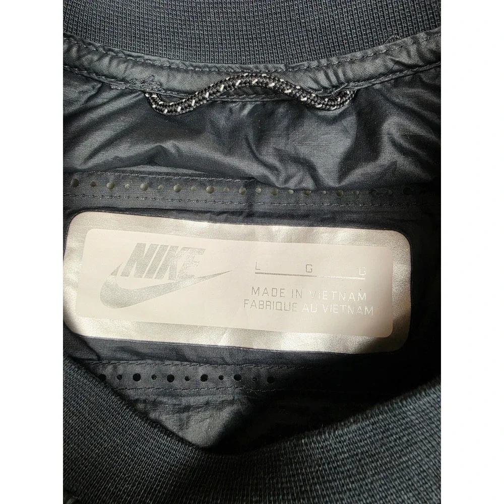 Nike Aeroloft 800 Down Fill Crew Sweatshirt Mens L Black Hybrid Side Zip 678265